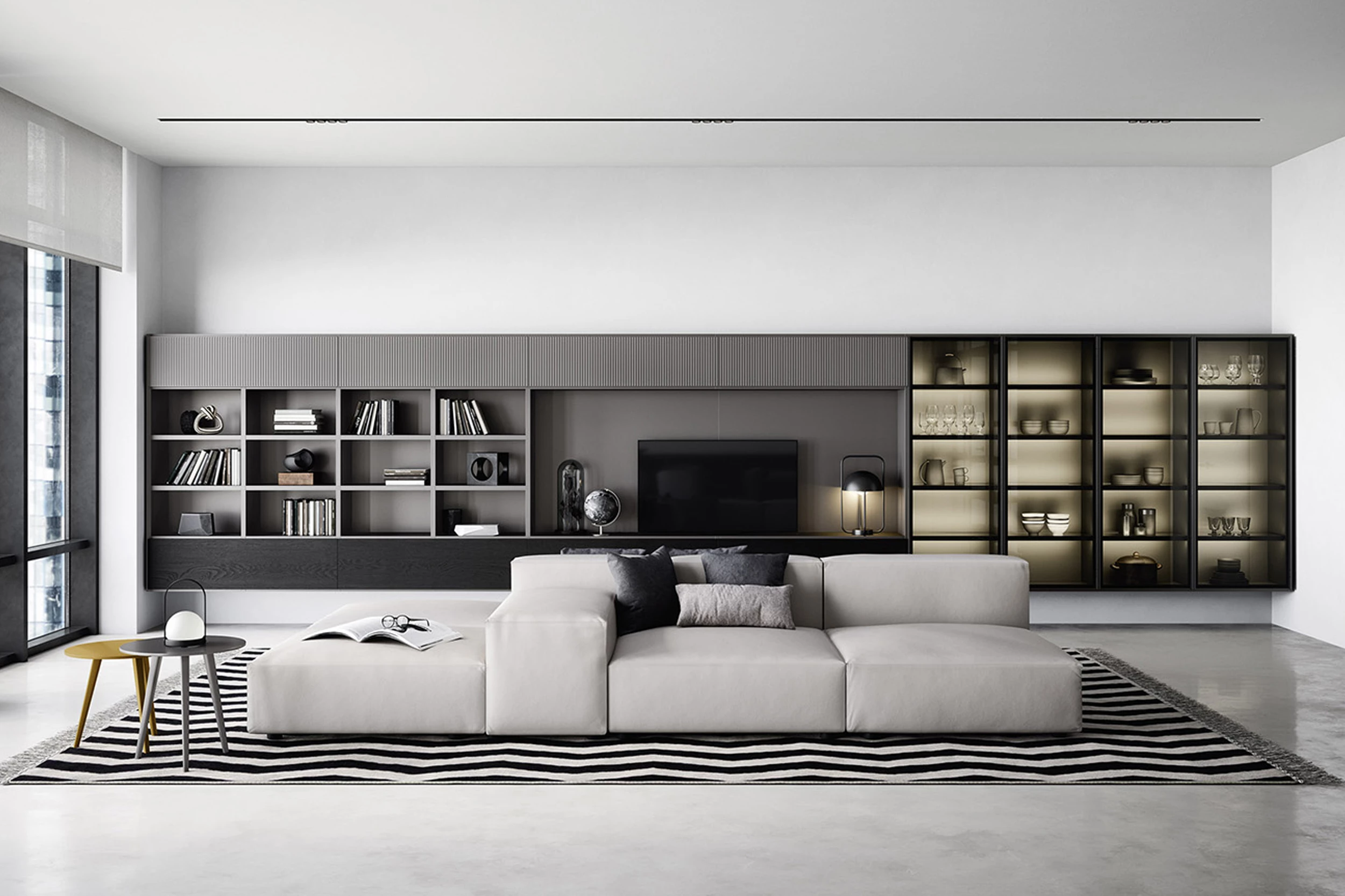 Wall unit system: versatility and style for a modern interior scheme